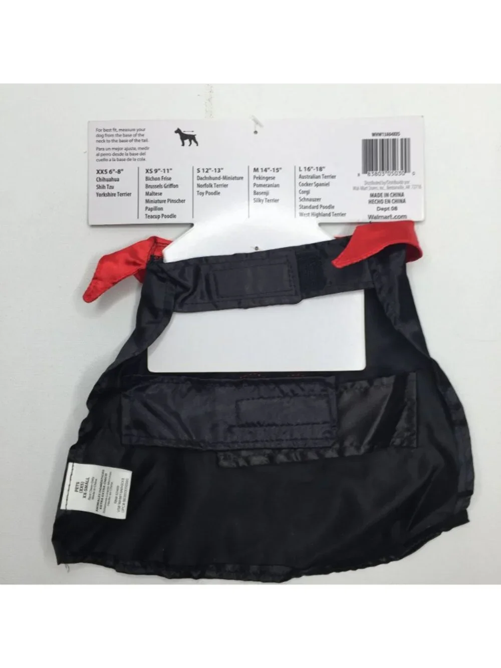 Dog Vampire Satin Cape Pet Halloween Costume Black Red Fangs Size XXS 6